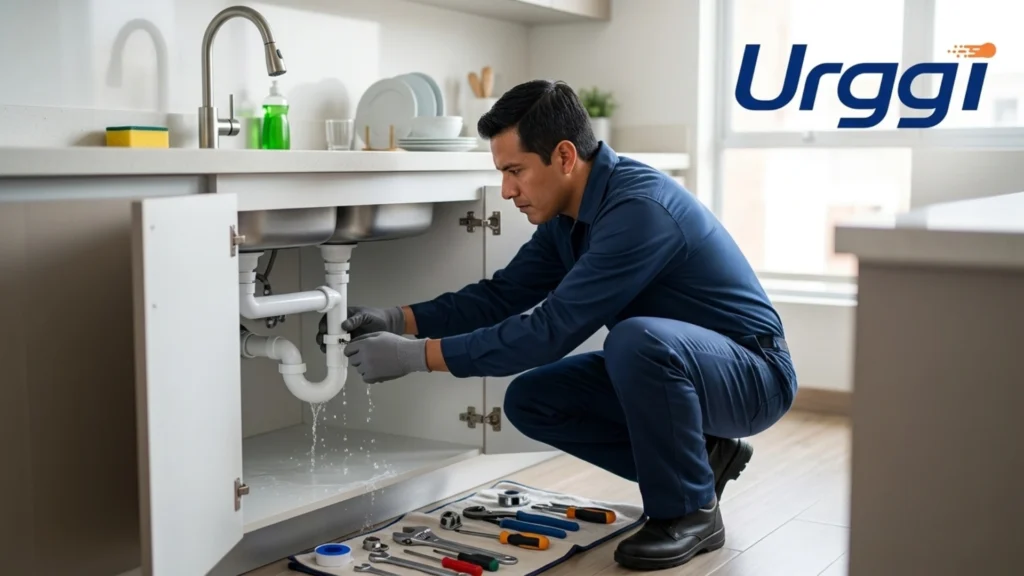 Plomero reparando una fuga de agua en una vivienda de Florencia Caquetá.